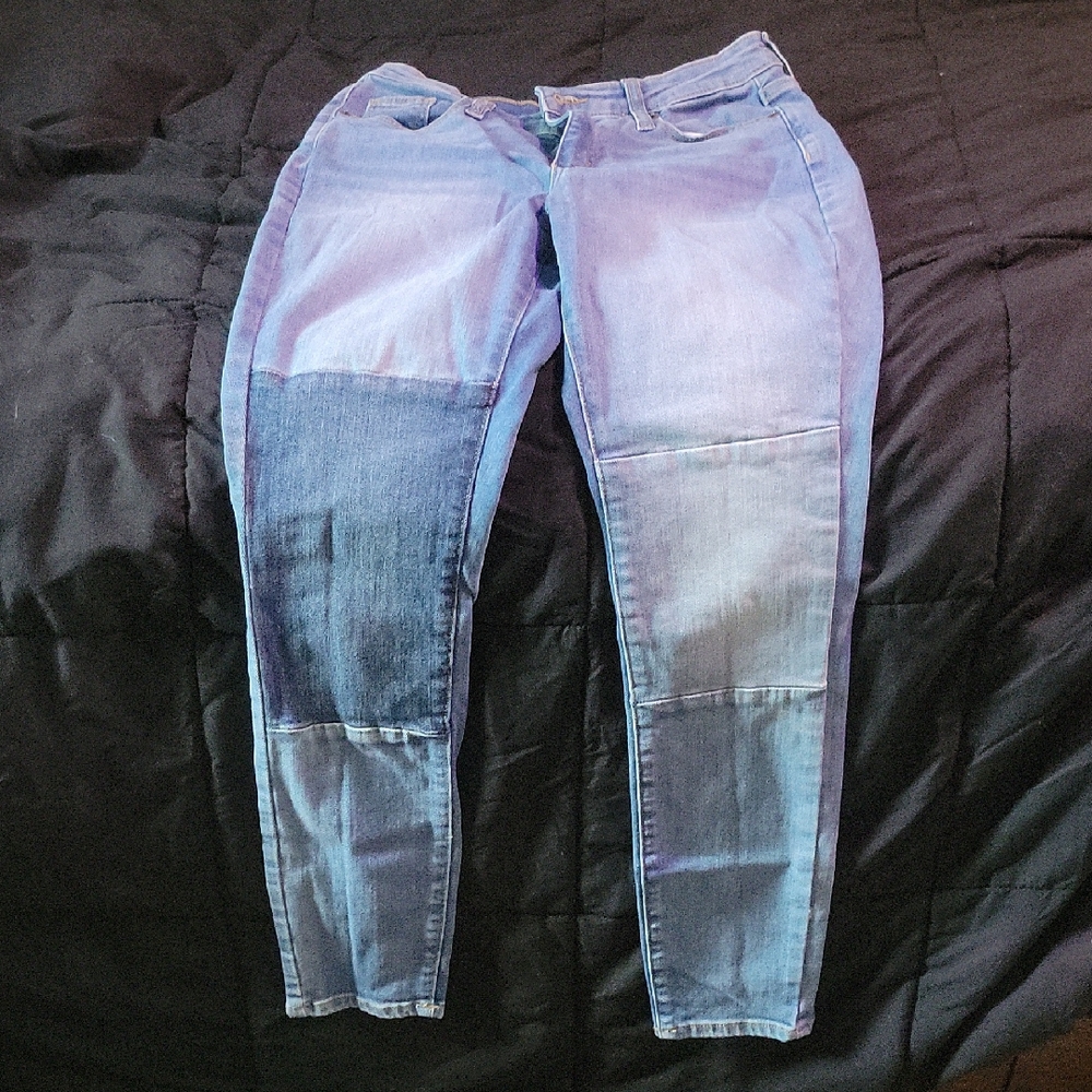 Patchwork Blue Skinny Jeans